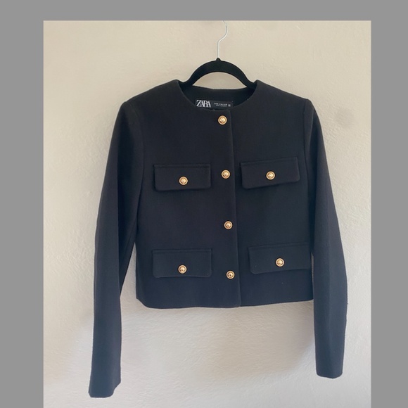 NEW ZARA Cropped textured jacket Size XS - Picture 1 of 7